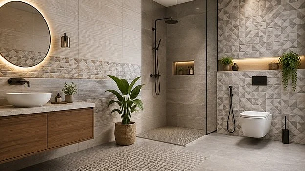 How to Combine Bathroom Wall Tile Design with Anti-Skid Tiles