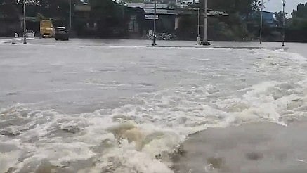 Kalu River rises sharply amid relentless rainfall.