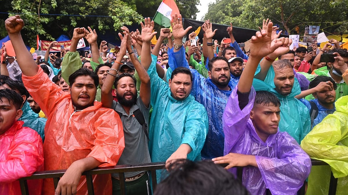 CJP protesters at Jantar Mantar, New Delhi.