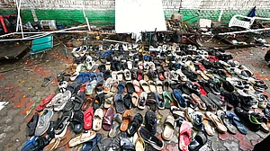 Memorialising footwear protesters lost when they were being brutalised by the police in Delhi on 20 July