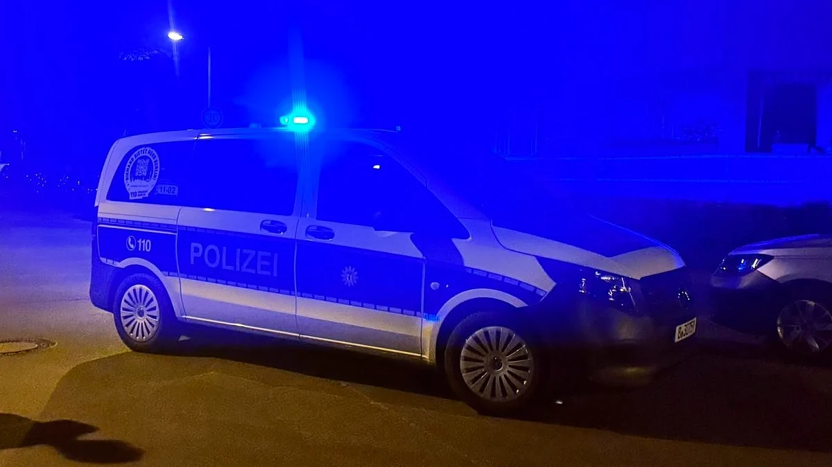 Police vehicle at the site of the incident in Berlin.
