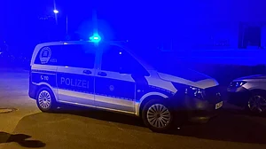 Police vehicle at the site of the incident in Berlin.