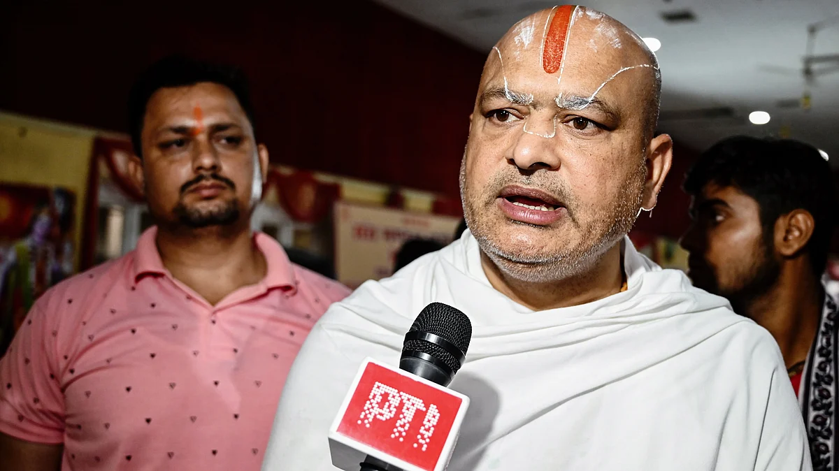 Mahant Rajkumar Das speaks to PTI after the meeting of seers in Ayodhya, 23 July