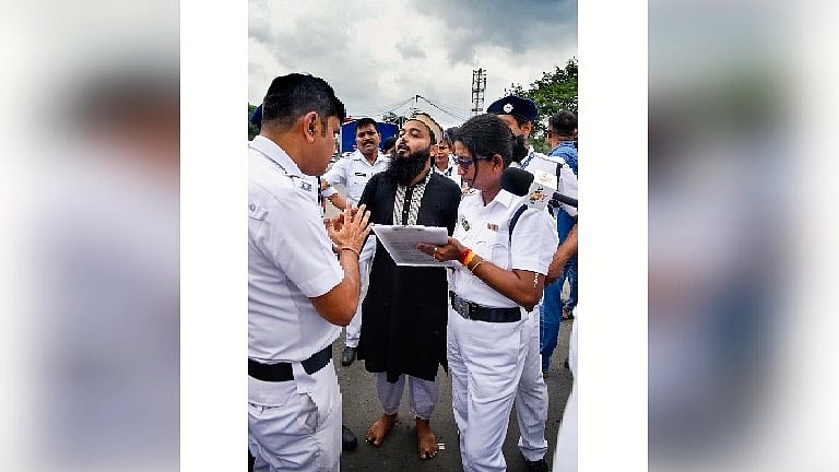 One of the accused paraded by Kolkata Police