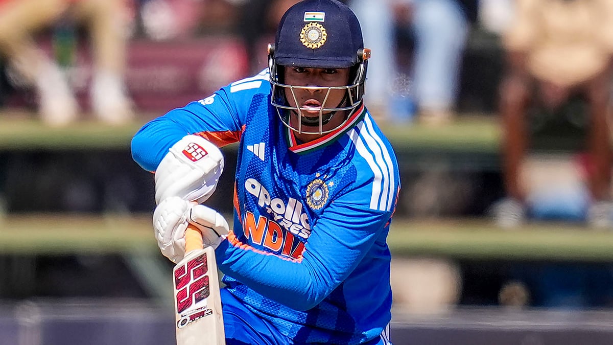 Vaibhav Sooryavanshi in action during the third T20I against Zimbabwe in Harare.