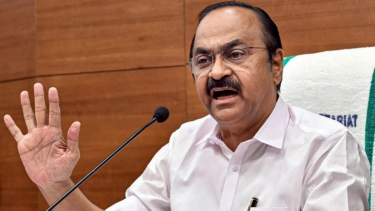 Kerala CM V.D. Satheesan addresses a press conference in Thiruvananthapuram.