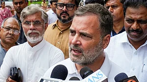 Rahul Gandhi addresses media outside Parliament, New Delhi, 29 July
