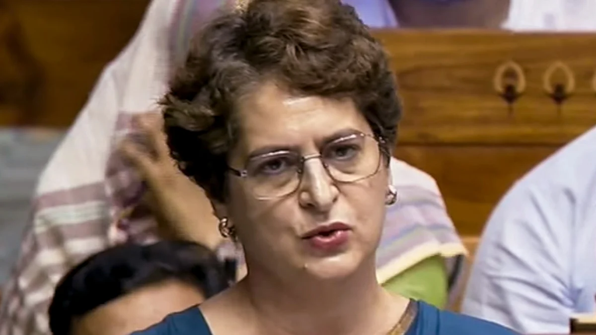 Priyanka Gandhi Vadra speaks in Lok Sabha during Monsoon Session of Parliament.
