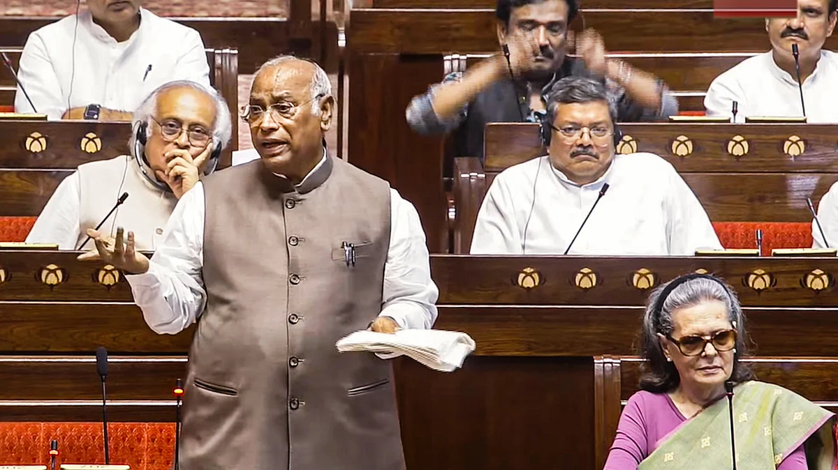 Mallikarjun Kharge speaks in the Rajya Sabha, 30 July