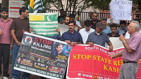 The demonstration comes amid continuing unrest across parts of PoK.