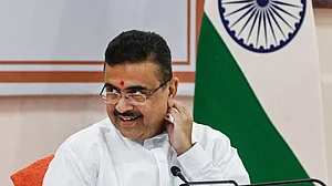 Suvendu Adhikari at a press meet in Nabanna, 29 July