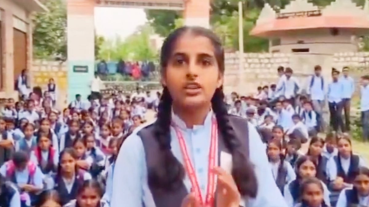 Screen grab from a viral video from Jalore, Rajasthan