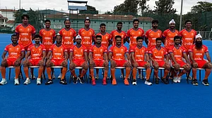 New avatar: Men's World Cup bound Indian team during a photo op.