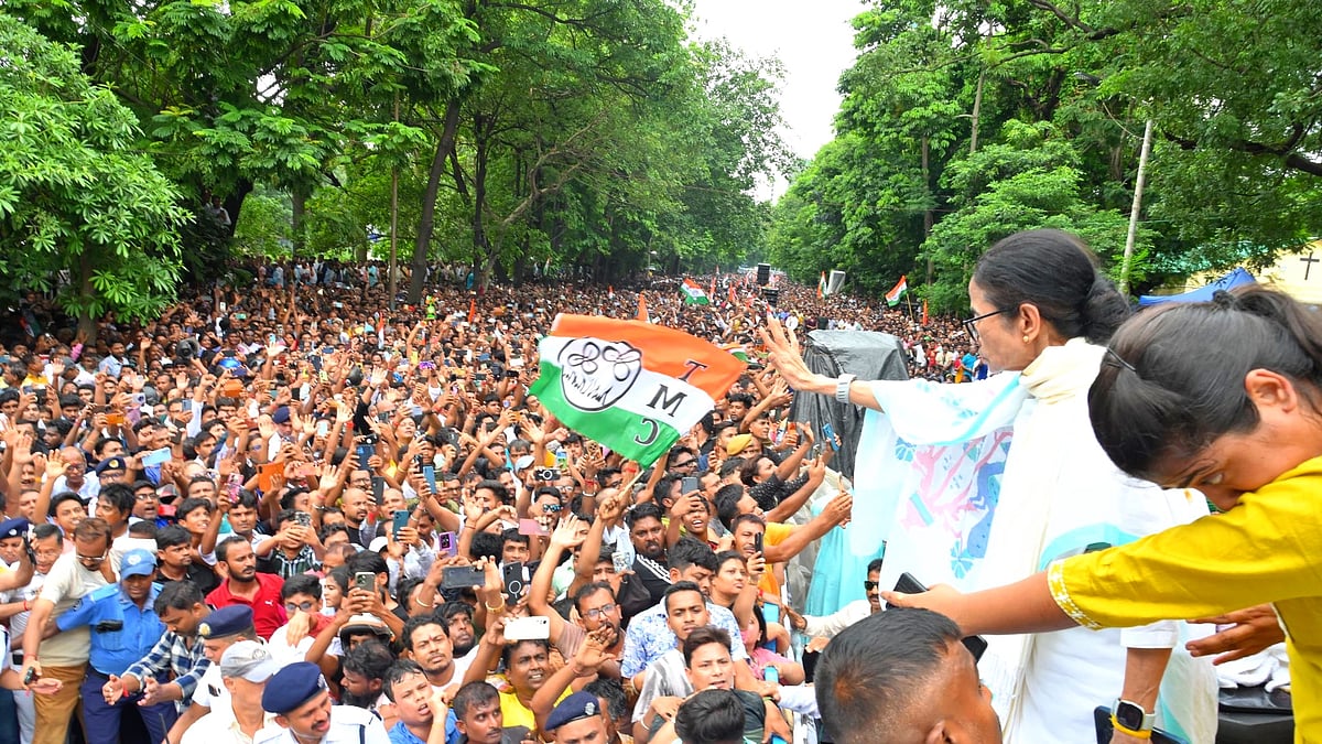 Mamata Banerjee at the 21 July annual Shahid Divas rally this year