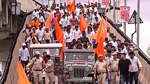 Rashtriya Rajput Karni Sena supporters during rally.
