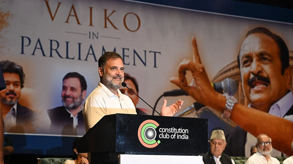 Rahul Gandhi at the book launch of 'Vaiko in Parliament' on 4 August