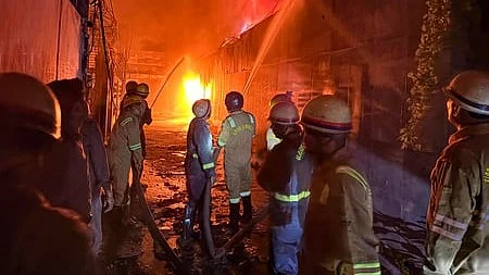 A major fire breaks out at a facility manufacturing electronic chips.