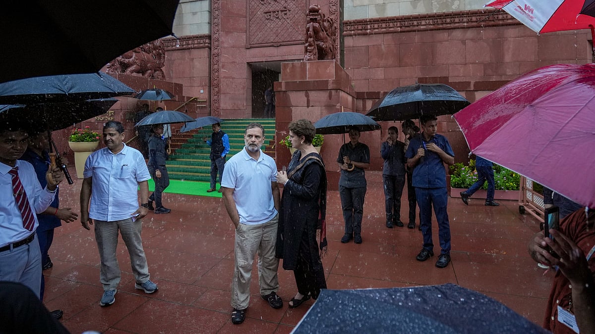 Rahul Gandhi with Congress MP Priyanka Gandhi Vadra during the Monsoon session of Parliament. 