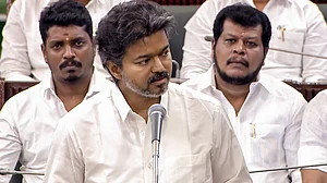 C. Joseph Vijay speaks during the state Legislative Assembly session in Chennai.