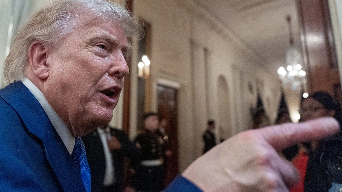 Donald Trump in the East Room of the White House.