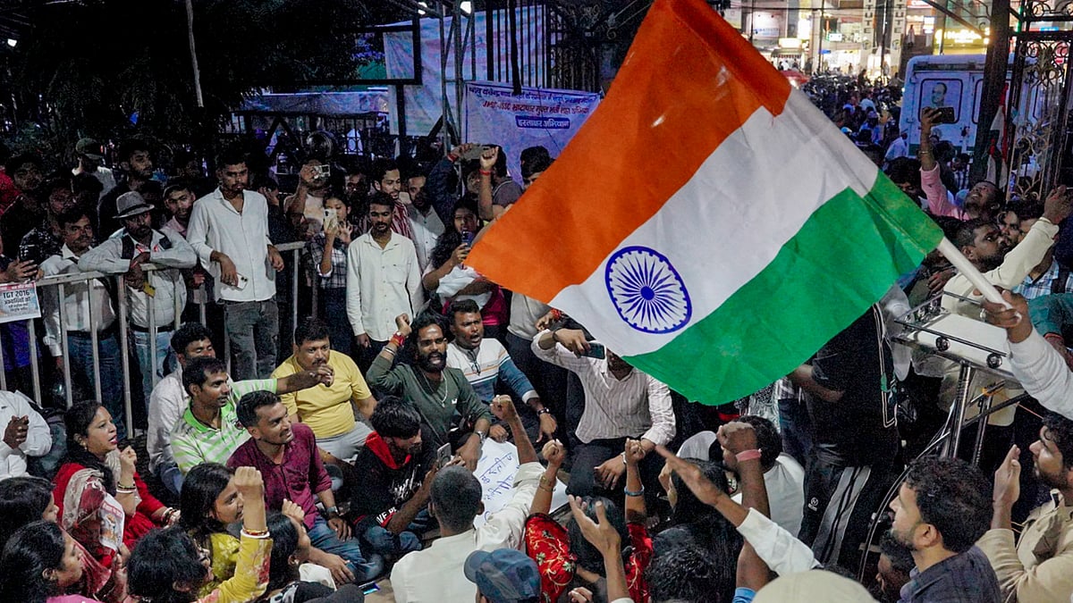 Students and aspirants stage a protest against Jharkhand government in Ranchi.