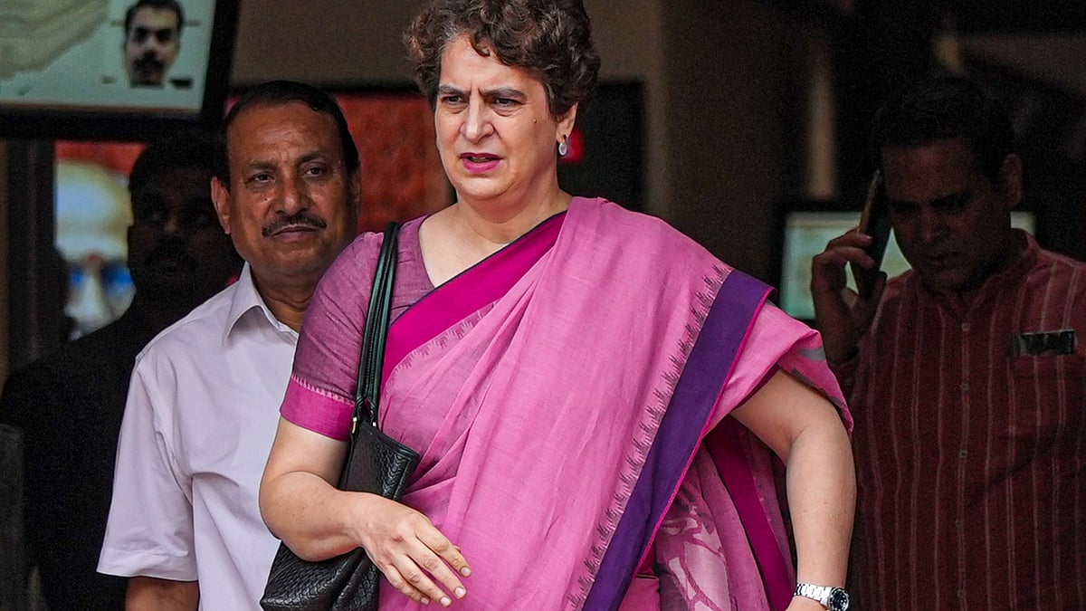 Priyanka Gandhi Vadra during the Monsoon Session of Parliament, in New Delhi.