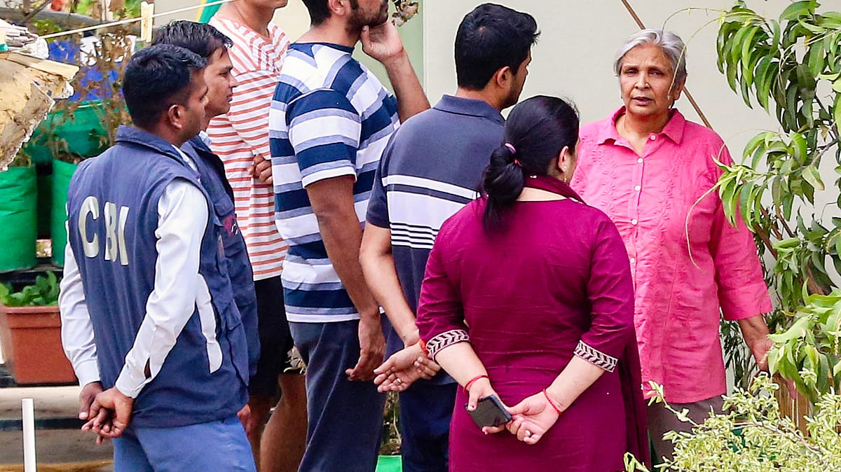 File photo of late Twisha Sharma's mother-in-law Giribala Singh (facing camera)