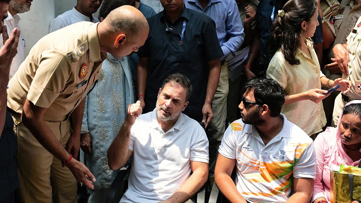 Delhi Police register pellet-gun FIR after Rahul Gandhi’s police station dharna