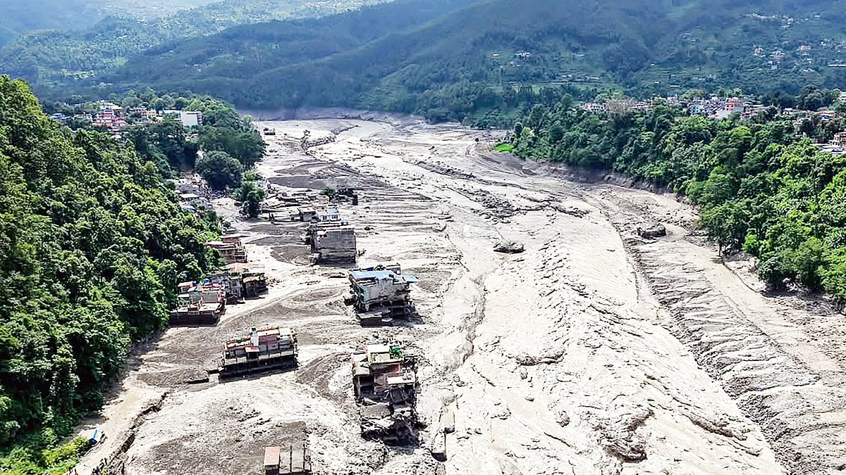 The devastation caused by the flash floods at Trishuli Bazar in Nepal’s Nuwakot district