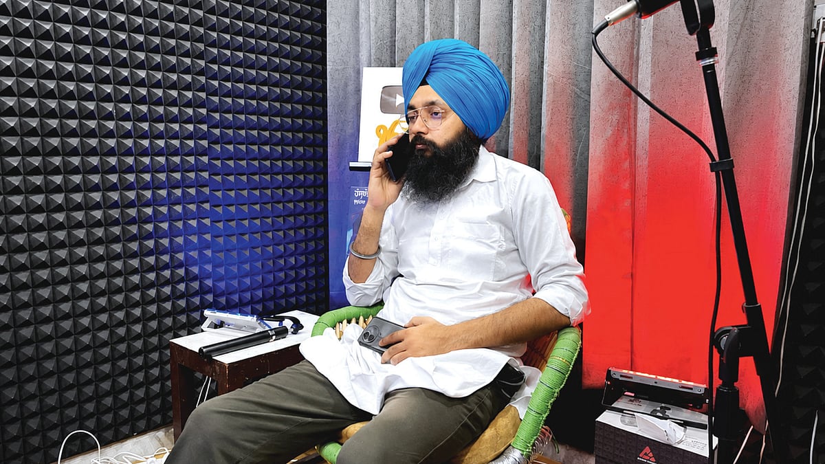 Journalist Rattandeep Singh Dhaliwal in his studio 