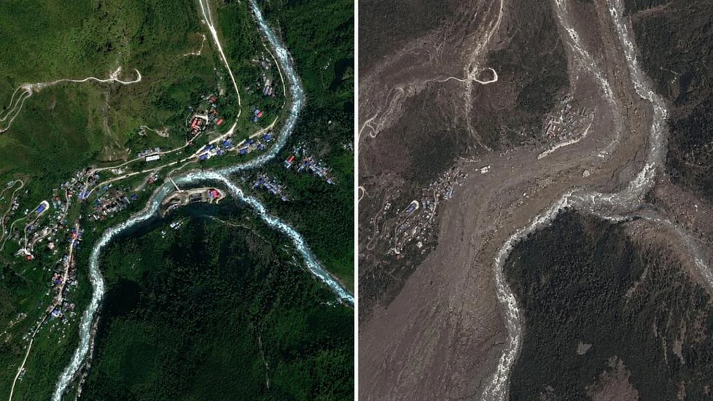 Nepal floods aftermath: Before and after the disaster.