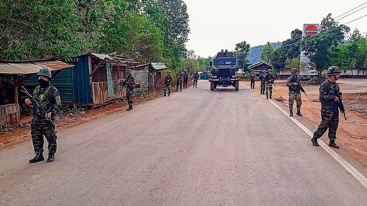File photo of security forces in Manipur