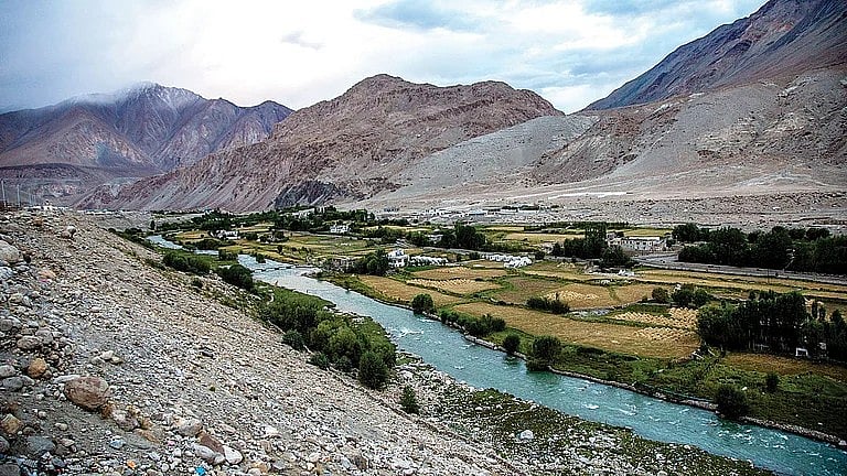 Originating in Tibet, the Indus flows through Ladakh into Pakistan 