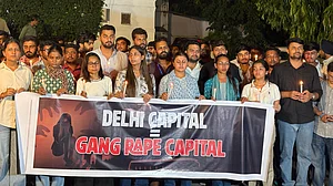 Members of the NSUI held a separate candle-light protest at the Youth Congress office.
