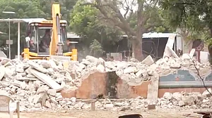 Part of the school being razed