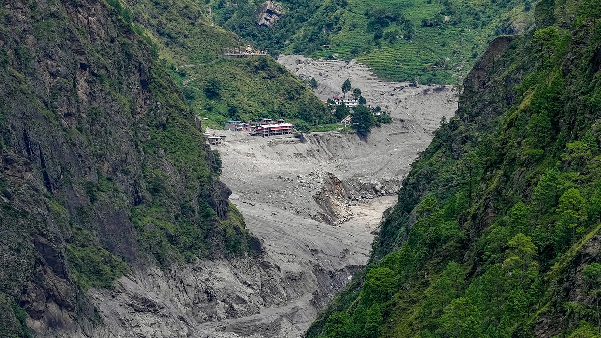 Heavy damage caused by landslide debris in Rasuwa district of Nepal