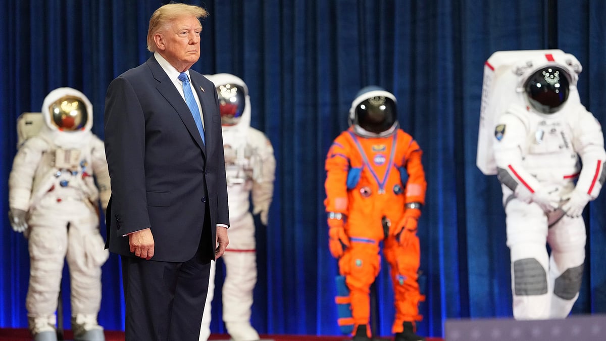 Donald Trump at an event to present the Congressional Space Medal of Honor to Artemis II crew, 28 Aug