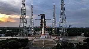 GSLV-F17 stands tall at Sriharikota ahead of its launch carrying EOS-05.