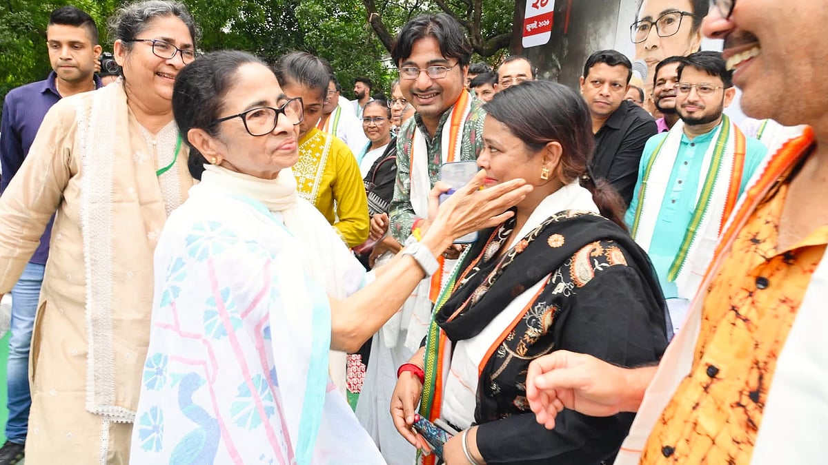 Mamata Banerjee at a TMC event in Kolkata, 21 July