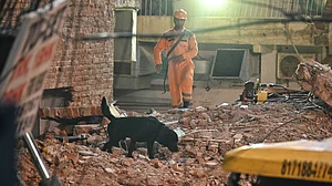 Locals said water had accumulated in the basement following days of rain.