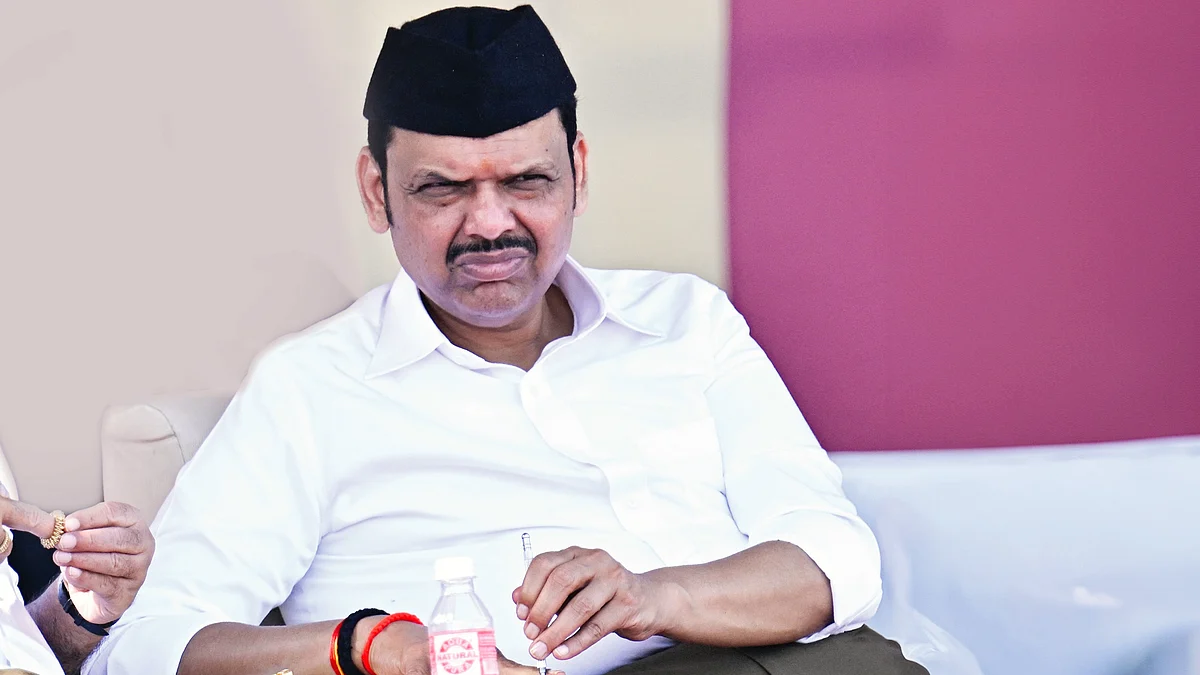 File photo of Devendra Fadnavis in RSS gear