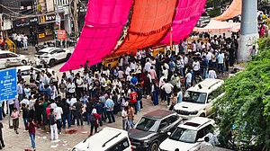 Students gather to demand safety audits of PGs and university-regulated accommodations, 7 Sep
