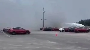 Footage from the scene showed thick smoke rising from the aircraft.