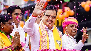 Rajasthan CM Bhajanlal Sharma at a roadshow in Ajmer, 6 Sep