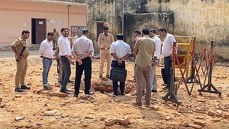 Officials inspecting the site