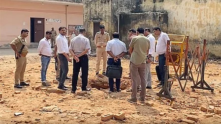 Officials inspecting the site