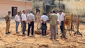Officials inspecting the site