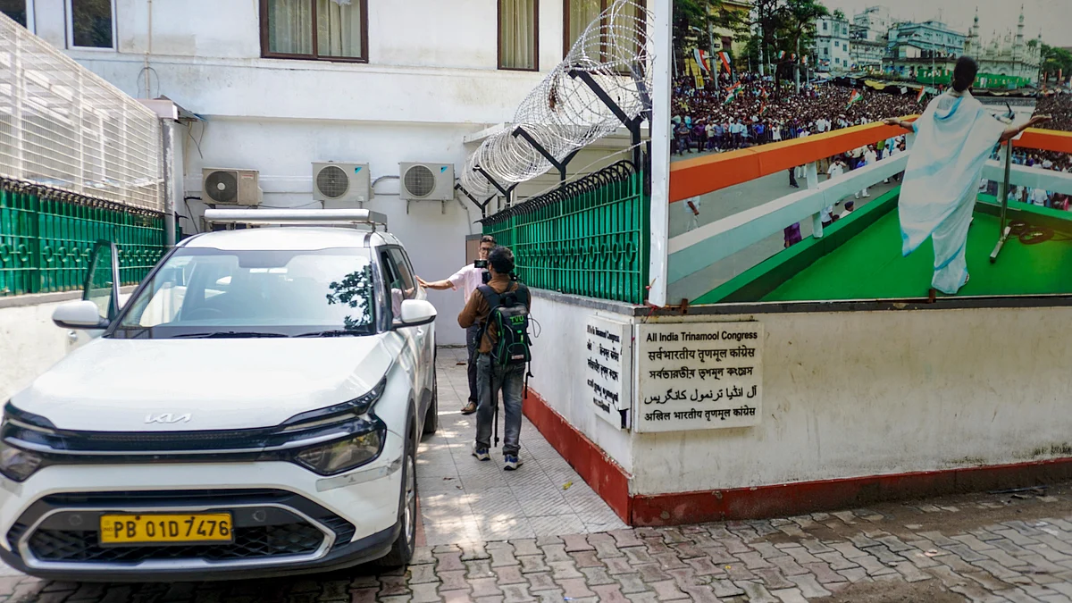 TMC MP Mohammad Nadimul Haque’s residence in New Delhi.