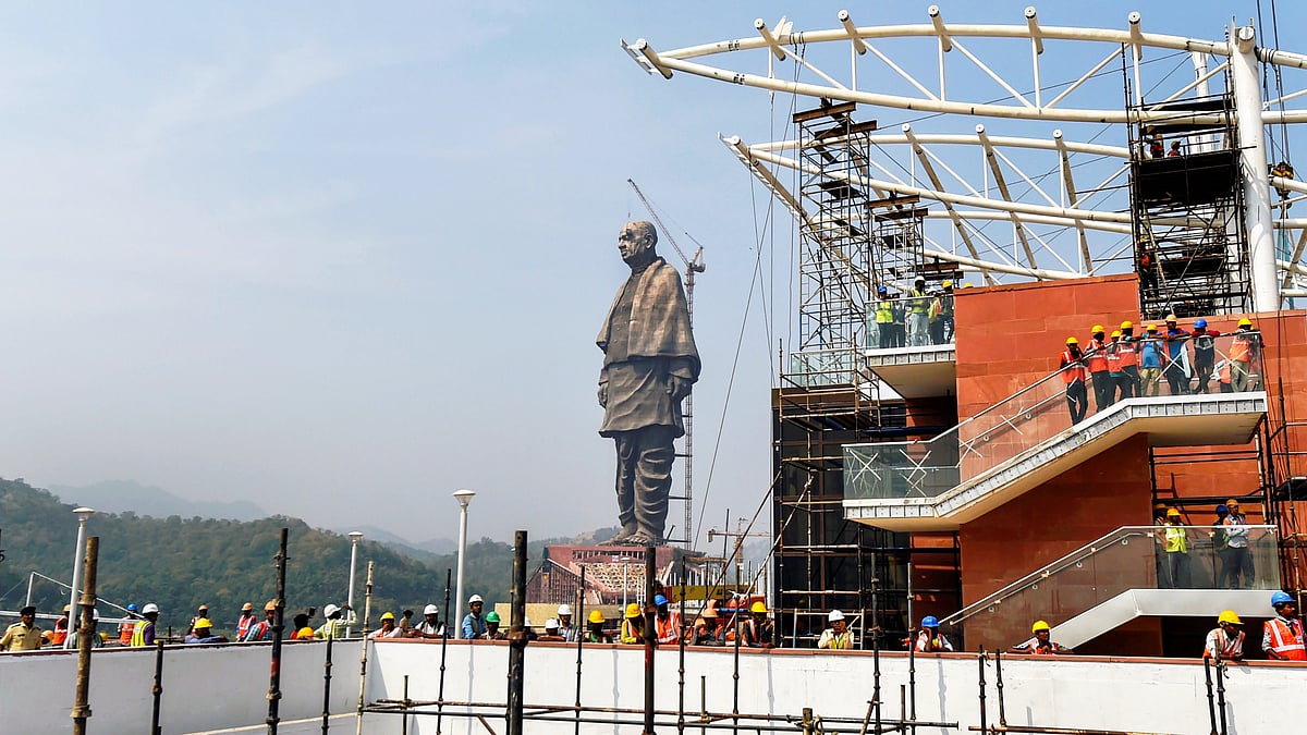 File photo of the Statue of Unity in its final stage in Kevadia