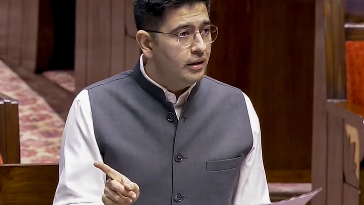 Raghav Chadha speaks in the Rajya Sabha.